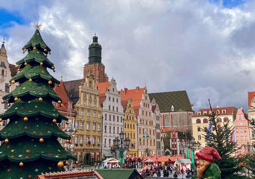 Marktplatz in Breslau  Weihnachtsmarkt